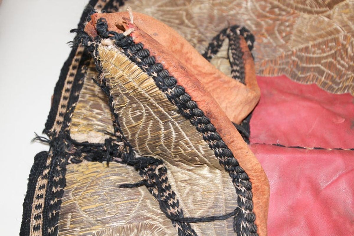 Collector Moroccan Ceremonial Gold Horse Saddle Cover