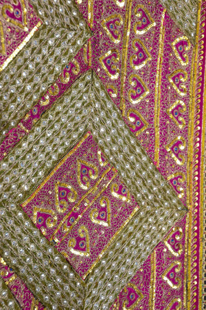 Mughal Style Metal Threaded Tapestry Framed from Rajasthan, India