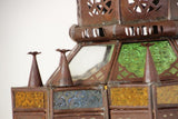 Moroccan Moorish Multi-Color Glass Lantern in Star Shape