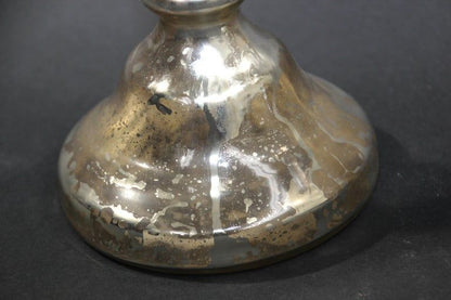 Silvered Mercury Glass Candlesticks, British Colonial Style, 1999