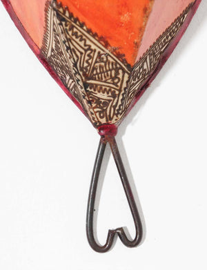 Moroccan Wall Sconce Iron and Hand-painted Parchment