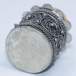 Silvered Metal Lidded Box