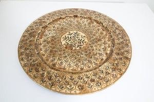 Indian Mughal style Overlaid and Hand Painted Metal Platter