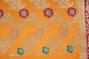 Silk Pillow Custom Made from a Wedding Orange Sari, India
