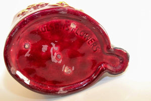 Vintage Masonic Shriner Burgundy Ceramic Vase