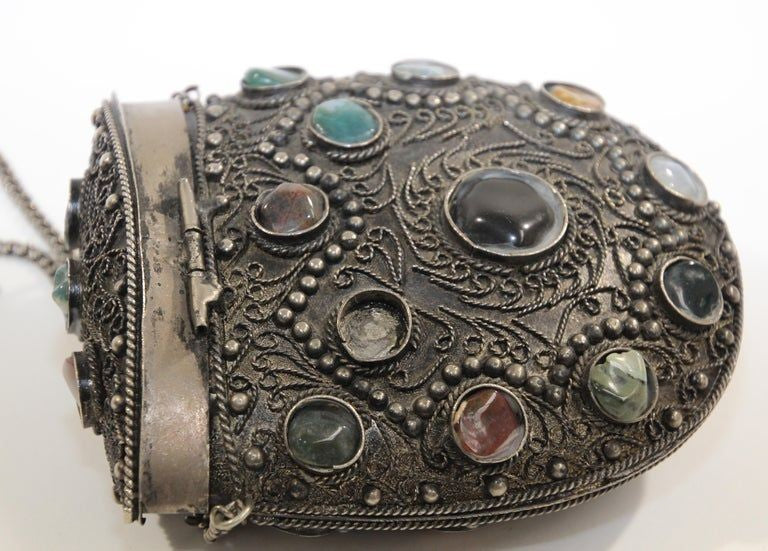 Women's Meenakari Stone Metal Clutch Antique Hand Bag Sling Bag Medium Size  | eBay