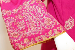 Vintage Moroccan Caftan Hot Pink with Gold, 1970's