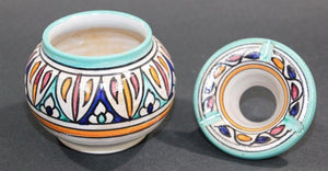 Moroccan Hand Painted Vintage Ceramic Astray from Fez