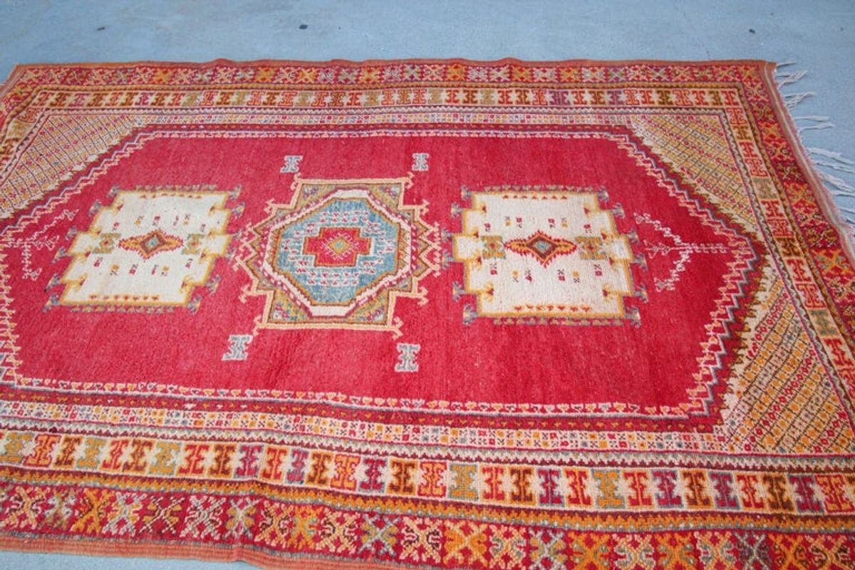 Vintage Moroccan Berber Rug by Weaver Tribes, Hand-Woven Wool, 1960