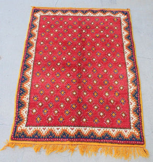 1960s Vintage Moroccan Hand-Woven Berber Carpet