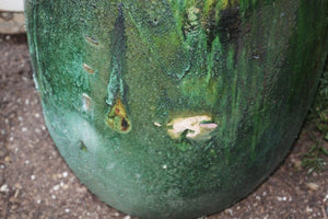 Moroccan Vintage Tamgroute Green Olive Jar with Handles