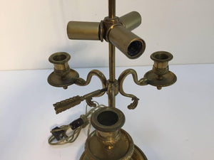 French Antique Brass Candelabra Converted into a Table Lamp