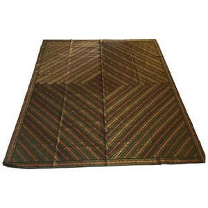 Green Patchwork Bed Cover with Peacocks and Elephants, 20th Century