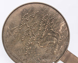 19th Century Oriental Bronze Japanese Kagami Handled Mirror