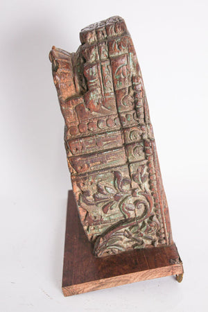 Wall Bracket Architectural Carved Wood Fragment from India