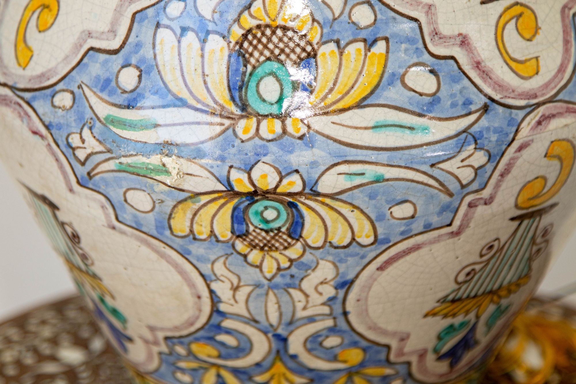 Moroccan Moorish Ceramic Table Lamp with Spanish Granada Design