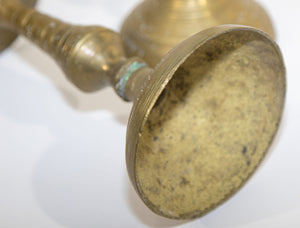 Solid Brass Vintage Moroccan Candle Holder a Pair 1950's