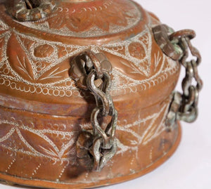 Rajasthani Decorative Brass Lidded Betel Caddy Box