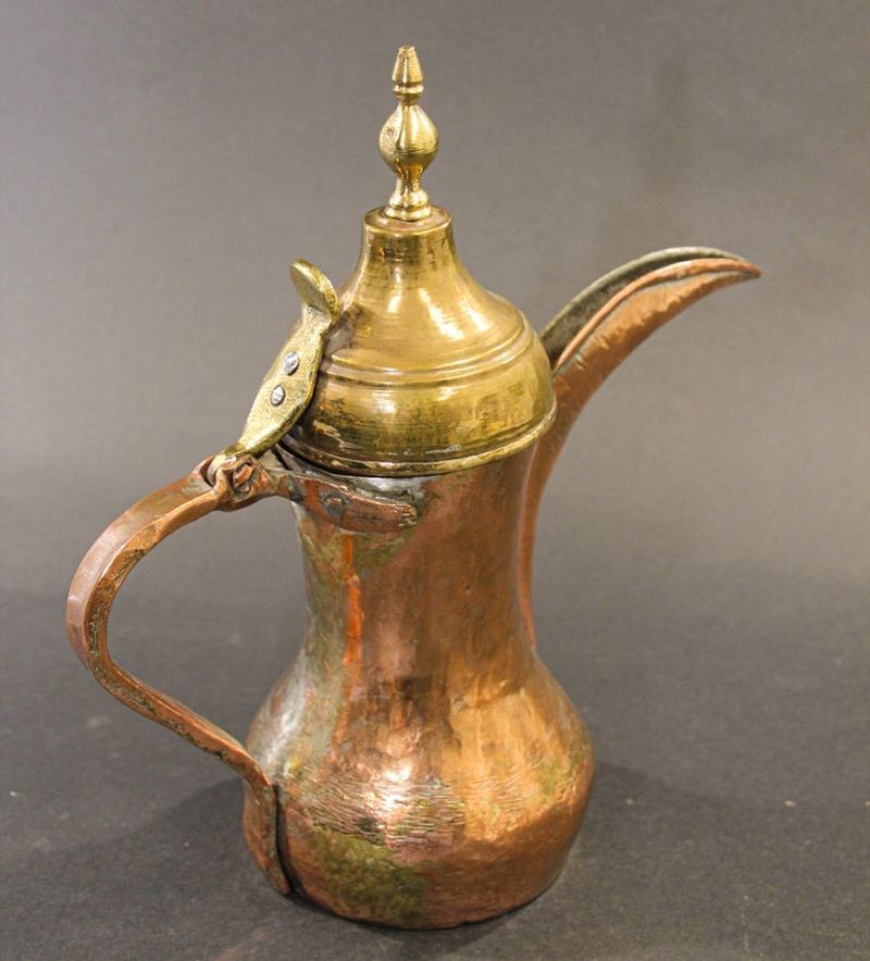 Middle Eastern Arabian Tinned Copper Dallah
