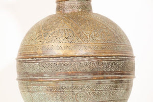 Antique 19th Century Middle Eastern Oriental Brass Mughal Floor Lamp