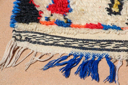 Mid-Century Modern Azilal Tribal Rug, Hand-Woven Wool, Morocco, 1960s
