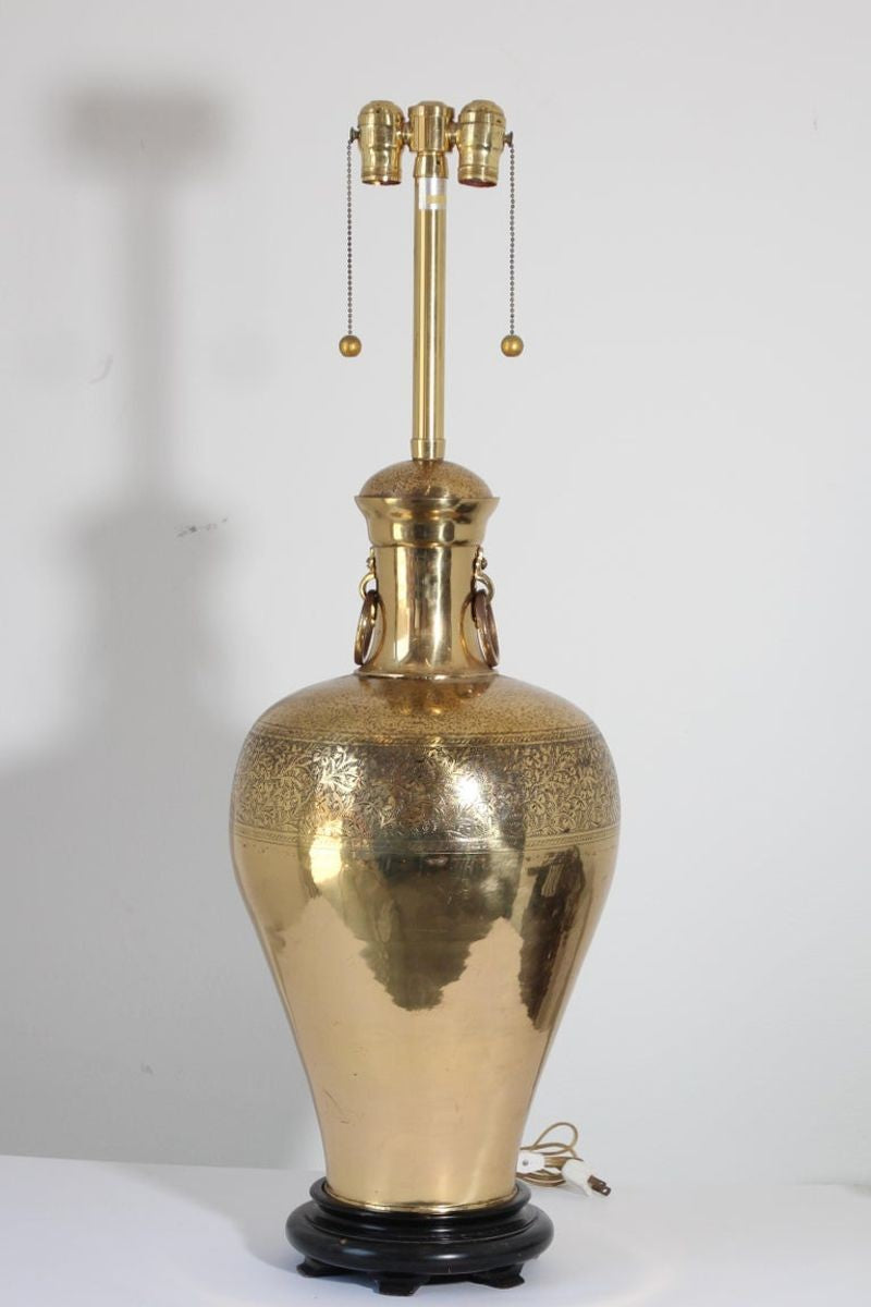 Anglo Indian Moorish Brass Table Lamp by Frederick Cooper
