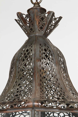 Moroccan Vintage Moorish Hanging Glass Light Fixtures A Pair