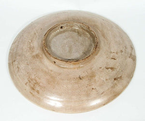 Moroccan Ceramic Brown Plate Chiseled with Arabic Calligraphy Scripts