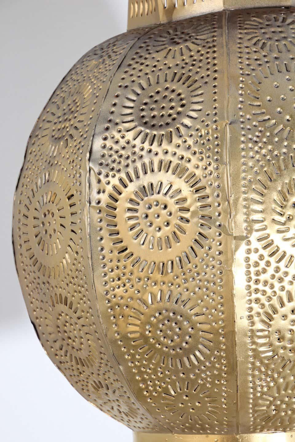 Handcrafted Moroccan Gilt Metal Pendant, North Africa
