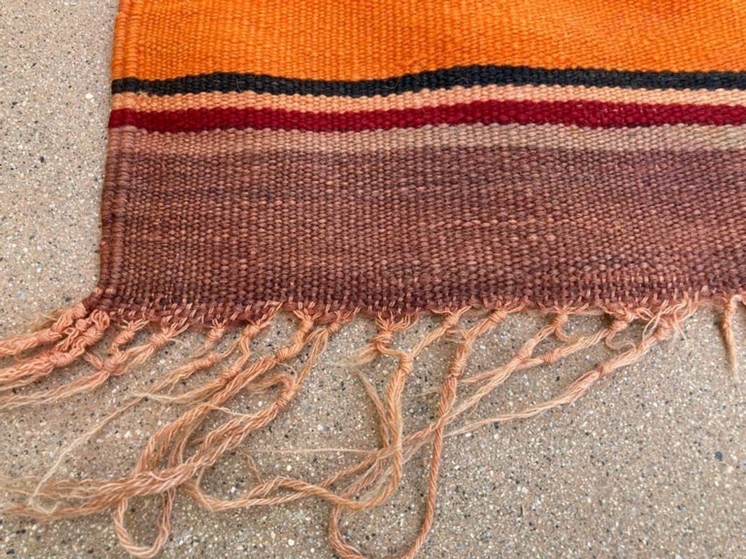 Moroccan Vintage Flat-Weave Stripe Kilim Rug