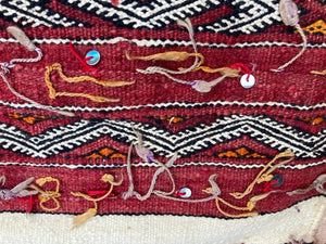 1960s Authentic Moroccan Vintage Tribal Kilim Handira Rug
