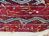1960s Authentic Moroccan Vintage Tribal Kilim Handira Rug