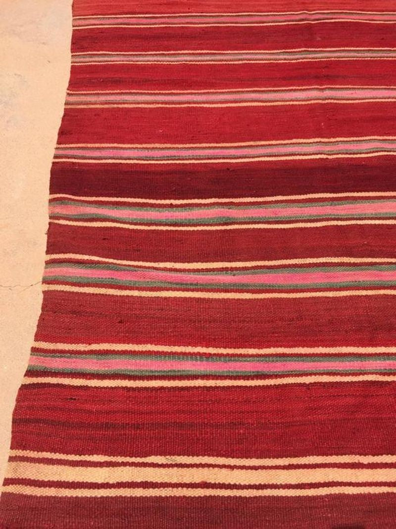 Moroccan Flat-Weave Vintage Rug