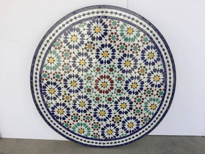 Moroccan Outdoor Mosaic Tile Table from Fez in Traditional Moorish Design