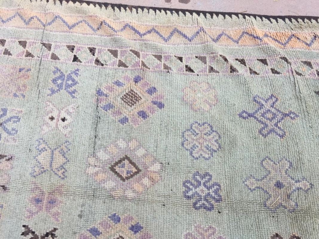 Vintage Moroccan Berber Rug, Handwoven Wool & Goat Hair, 1960