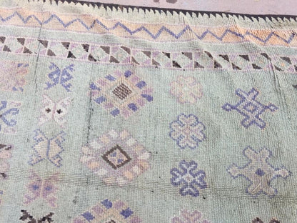 Vintage Moroccan Berber Rug, Handwoven Wool & Goat Hair, 1960