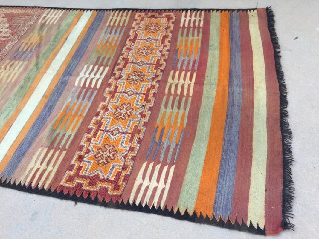 1960s Authentic Moroccan Vintage Tribal Rug