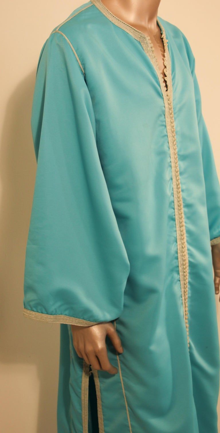 Moorish Turquoise Caftan 1970s Robe
