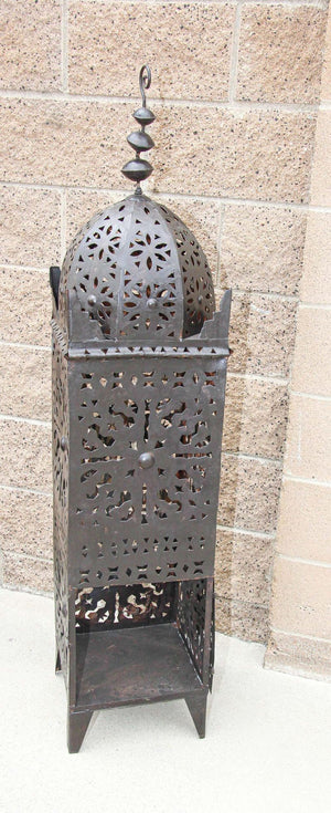 Large Outdoor Metal Moroccan Hurricane Candle Lantern