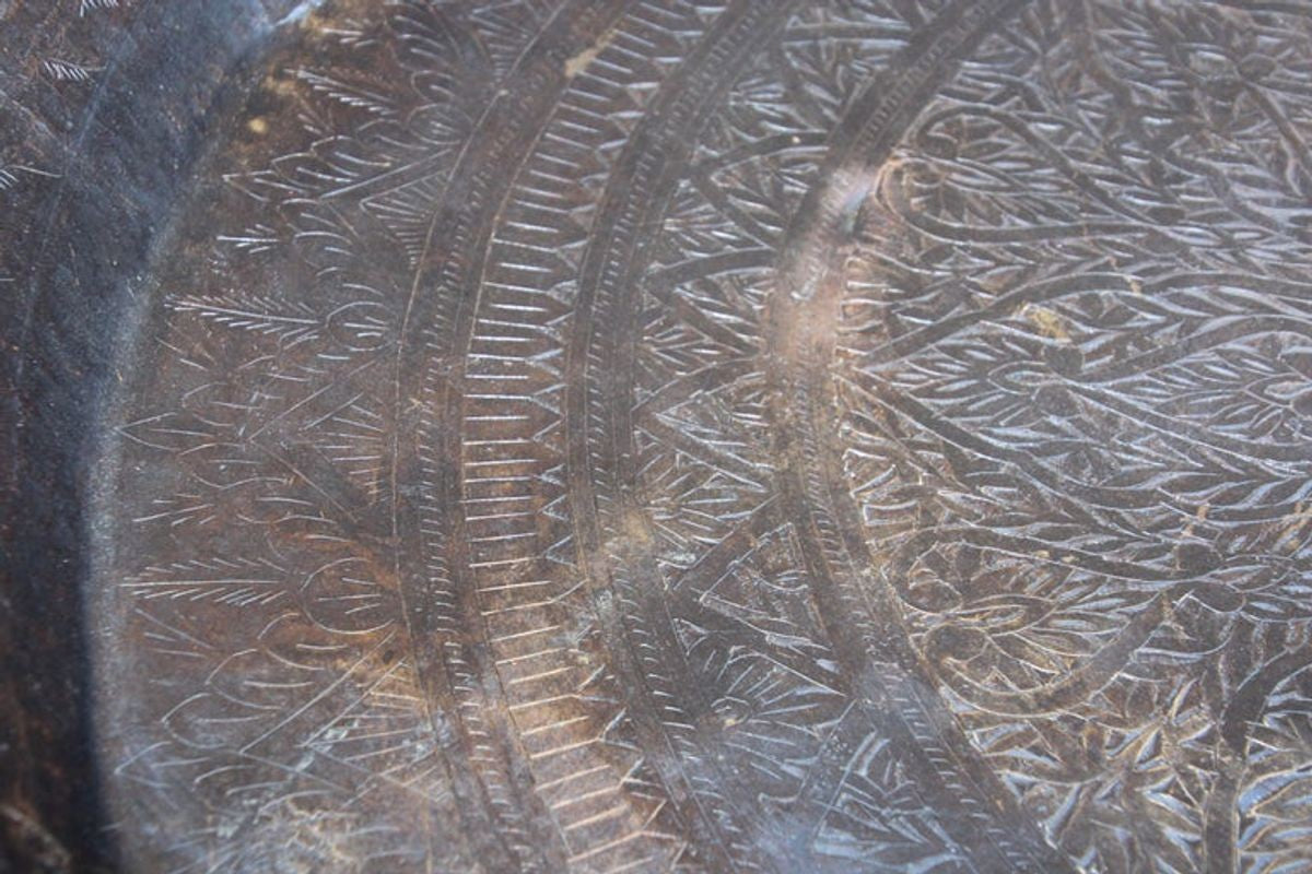 Asian Hammered Metal Bronze Oversized Urli Vessel with Handles South India