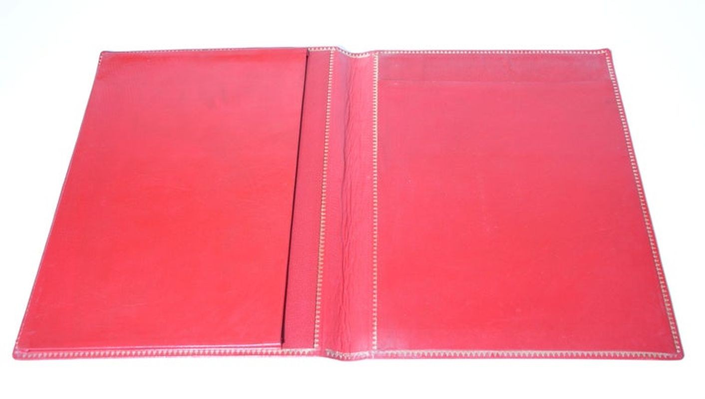Vintage Moroccan Embossed Leather Padfolio