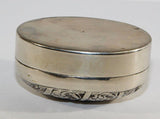 Asian Handcrafted Oval Betel Box in Metal Silvered