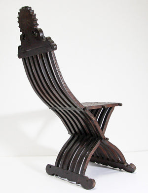 Middle Eastern 19th Century Inlaid Moorish Folding Chair