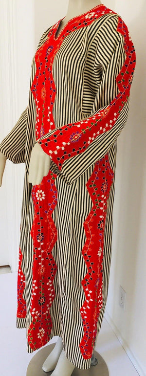Vintage Middle Eastern Ethnic Caftan, Kaftan Maxi Dress