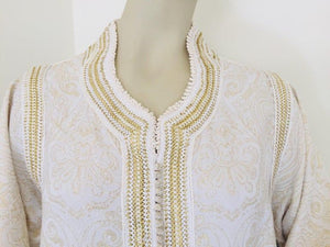 Moroccan White Kaftan Maxi Dress Caftan Size Large