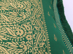 Large Pair of Moroccan Damask Green Bolster Lumbar Decorative Pillows