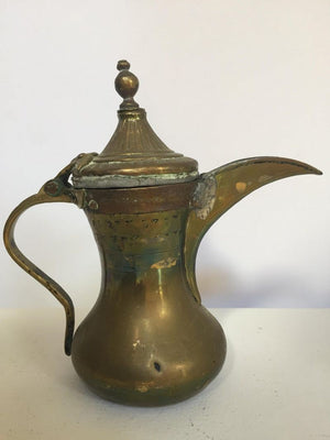 Middle Eastern Dallah Arabic Copper and Brass Coffee Pot