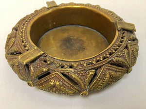 Pair of Round Handcrafted Brass Ashtrays India