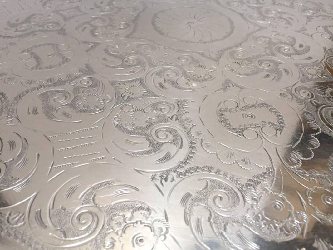 Moroccan Handcrafted Silver Round Tray