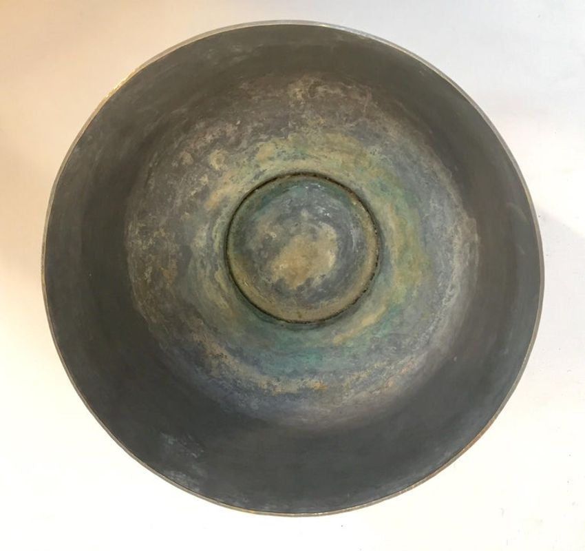 Antique Islamic Hand-Etched Arabian Footed Brass Bowl